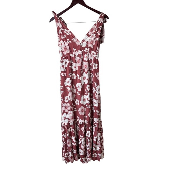 Abercrombie & Fitch Tie-Strap Red & White Floral Boho Dress Women’s Size XS - Picture 2 of 9